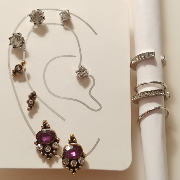 🍰🆕 12pcs Gold & Silver Boho Earrings & Cuff Set - Picture 6 of 8